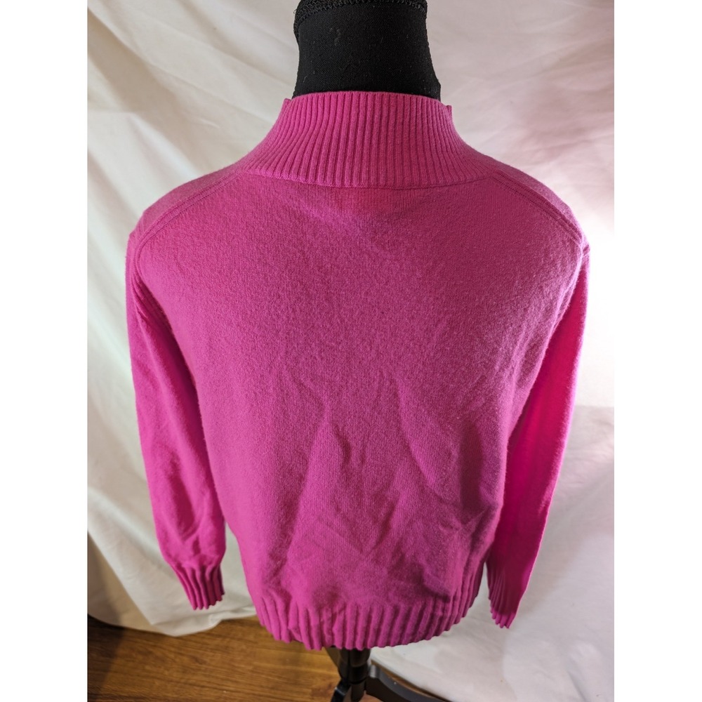 J Crew Sweater Women's Small Pink 100% Cashmere Mock Neck Raglan Knit Pullover - Picture 4 of 5